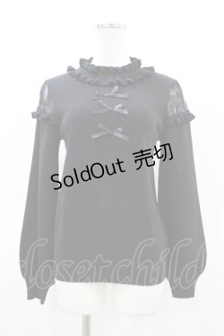 画像1: Ank Rouge / リボンニット M ブラック H-26-03-15-1062-CA-TO-NS-ZH