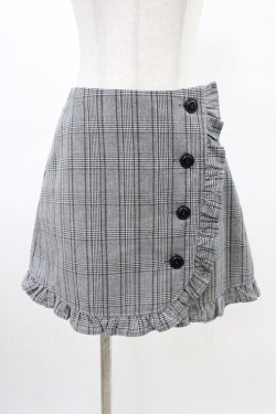 画像1: Ank Rouge / チェックフリルパンツ M ブラック H-26-03-15-1002-CA-PA-NS-ZH