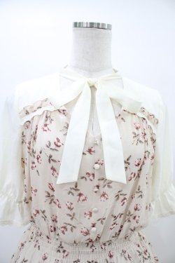 画像3: axes femme / チョーカーリボンデザイン花柄ワンピース M アイボリー H-26-03-15-1011-AX-OP-NS-ZH