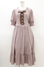画像1: m petit by misako / AMレースアップワンピース M ピンク H-26-03-15-1014-LO-OP-NS-ZH (1)