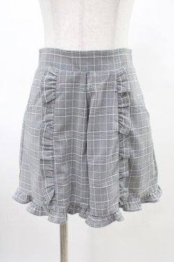 画像1: Honey Cinnamon / チェックフリルパンツ Free グレー H-26-03-15-1003-LO-PA-NS-ZH