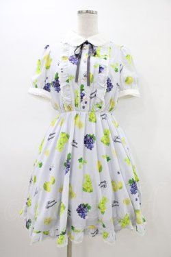 画像1: Honey Cinnamon / フルーツプリントワンピース Free サックス H-26-03-15-1020-LO-OP-NS-ZH