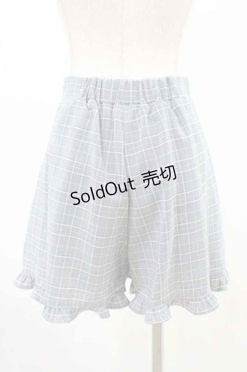 画像2: Honey Cinnamon / チェックフリルパンツ Free グレー H-26-03-15-1003-LO-PA-NS-ZH (2)