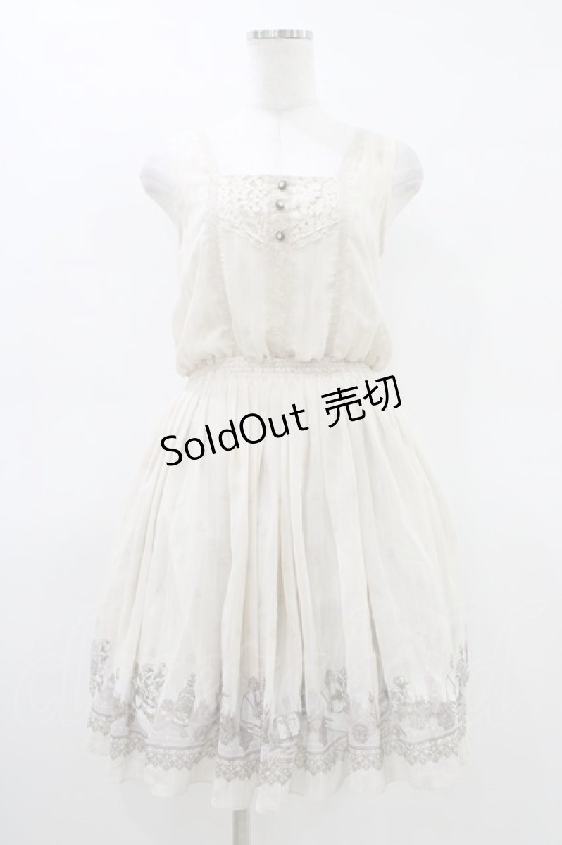 画像1: axes femme / メルヘン柄ノースリチュニ M アイボリー H-26-03-15-1027-AX-OP-NS-ZH (1)