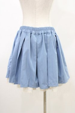 画像2: axes femme / 編み上げプリーツキュロット M ブルー H-26-03-15-1004-AX-PA-NS-ZH