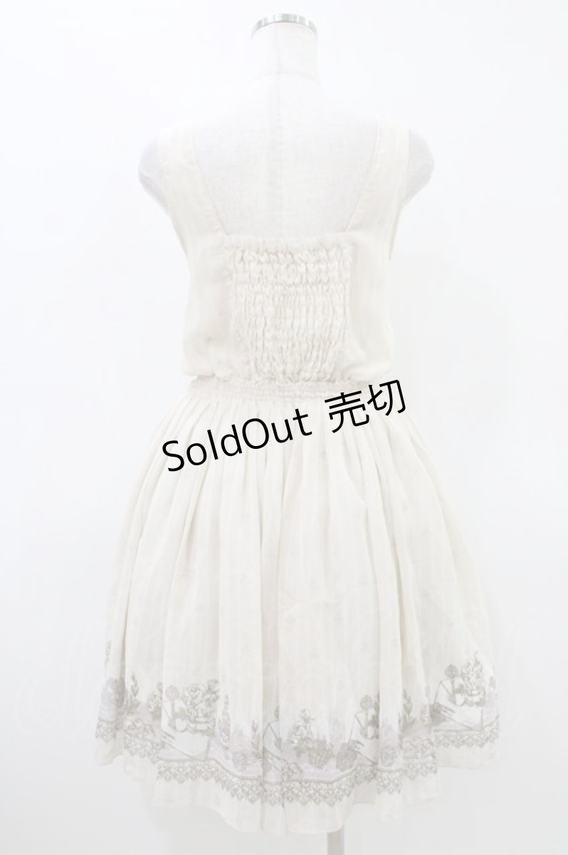 画像2: axes femme / メルヘン柄ノースリチュニ M アイボリー H-26-03-15-1027-AX-OP-NS-ZH (2)