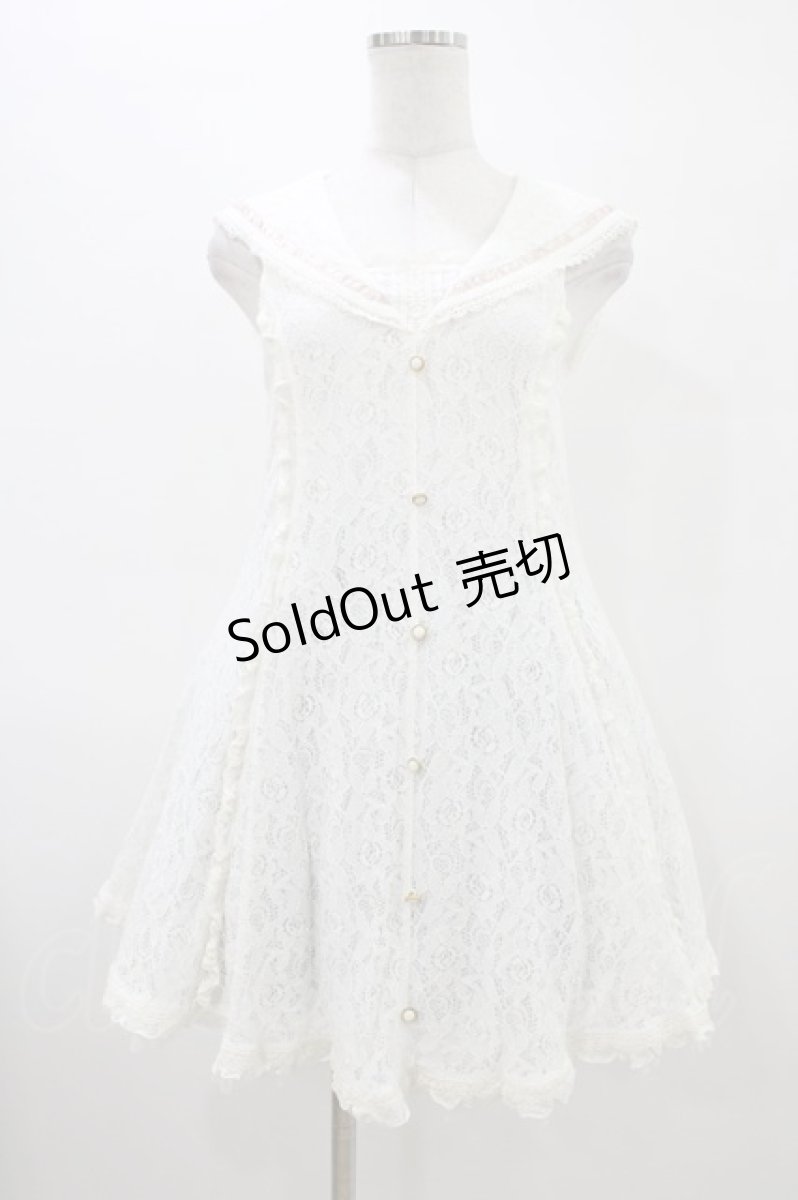 画像1: LIZ LISA / セーラー襟レースワンピース Free オフ H-26-03-15-1029-LO-OP-NS-ZH (1)