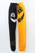 NieR Clothing / TWO-TONE SWEAT PANTS  黒×オレンジ H-26-03-15-008-PU-PA-KB-ZH