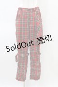 ACDC RAG / フラップ付タータンチェックパンツ  レッド H-26-03-15-010-PU-PA-KB-ZH