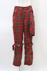 画像1: ACDC RAG / フラップ付タータンチェックパンツ  レッド H-26-03-15-010-PU-PA-KB-ZH (1)