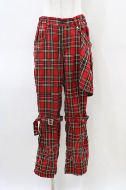 画像1: ACDC RAG / フラップ付タータンチェックパンツ  レッド H-26-03-15-010-PU-PA-KB-ZH