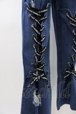 画像3: NieR Clothing / レースアップダメージデニムパンツ  ブルーデニム H-26-03-15-011-PU-PA-KB-ZH
