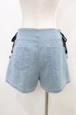 画像2: NieR Clothing / シエル刺繍ショートパンツ  ブルーデニム H-26-03-15-012-PU-PA-KB-ZH (2)