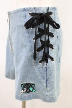 画像3: NieR Clothing / シエル刺繍ショートパンツ  ブルーデニム H-26-03-15-012-PU-PA-KB-ZH