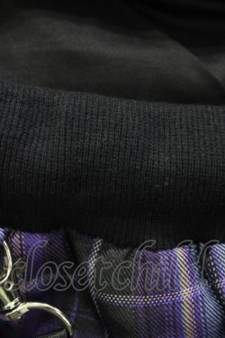画像3: NieR Clothing / サス付チェックフリルスカート  黒×紫 H-26-03-15-013-PU-SK-KB-ZH