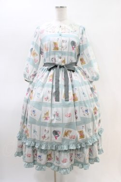 画像1: Emily Temple cute / Kitten Stamp Collectionロングワンピース  ミント H-26-03-15-016-ET-OP-KB-ZH