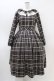 画像1: Melody BasKet / リボンとレースカラーのタータンチェックワンピース M ブラウン H-26-03-15-018-LO-OP-KB-ZH (1)