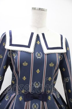 画像4: Melody BasKet / Schoolレジメンタルストライプワンピース M ネイビー H-26-03-15-019-LO-OP-KB-ZH