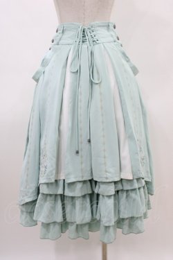 画像2: Ozz oneste / 霧蝶刺繍入り袴風プリーツスカート  サックス H-26-03-15-022-OO-SK-KB-ZH