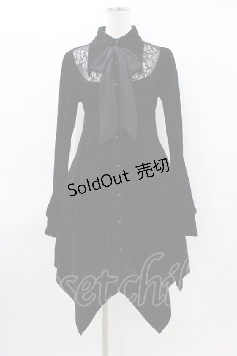 画像1: KILL STAR / レース切替ベルベットワンピース M ブラック H-26-03-15-023-SL-OP-KB-ZH (1)