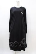 NieR Clothing / プリント切替ロングワンピース  黒 H-26-03-15-024-PU-OP-KB-ZH