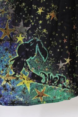 画像3: NieR Clothing / プリント切替ロングワンピース  黒 H-26-03-15-024-PU-OP-KB-ZH