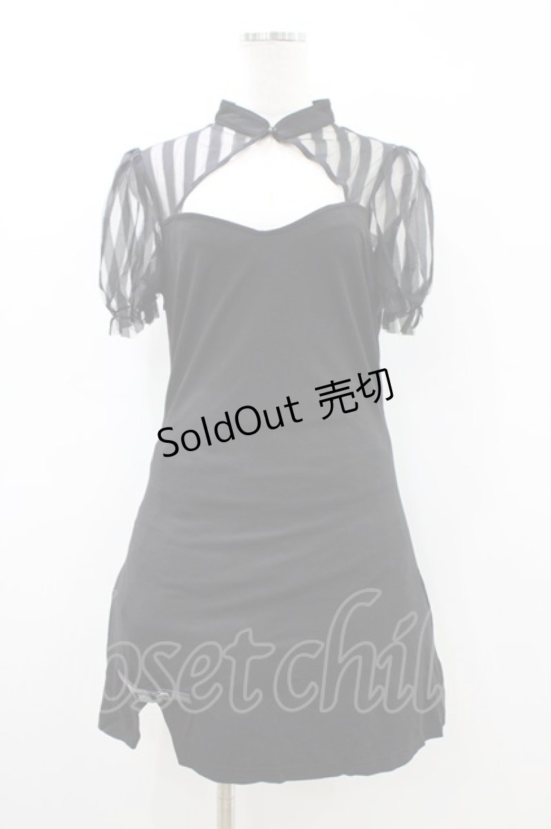 画像1: PUNK RAVE / Chinese Style Silk Fan Cheongsam Dress XL ブラック H-26-03-15-027-PU-OP-KB-ZH (1)