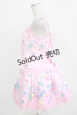 画像2: Angelic Pretty / Candy Treat ローウエストジャンパースカート Free ピンク H-26-03-16-026-AP-OP-NS-ZH