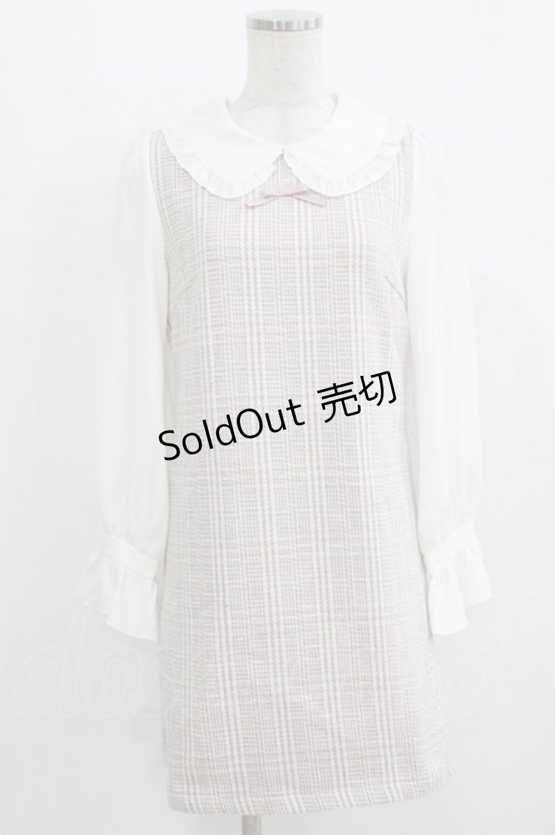 画像1: evelyn / チェック切替ワンピース Free ピンク H-26-03-16-027-LO-OP-NS-ZH (1)