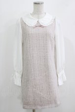 画像1: evelyn / チェック切替ワンピース Free ピンク H-26-03-16-027-LO-OP-NS-ZH (1)