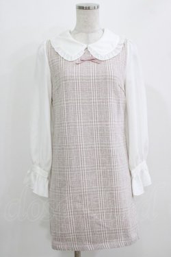 画像1: evelyn / チェック切替ワンピース Free ピンク H-26-03-16-027-LO-OP-NS-ZH