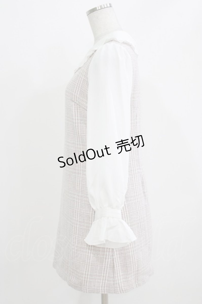 画像2: evelyn / チェック切替ワンピース Free ピンク H-26-03-16-027-LO-OP-NS-ZH (2)