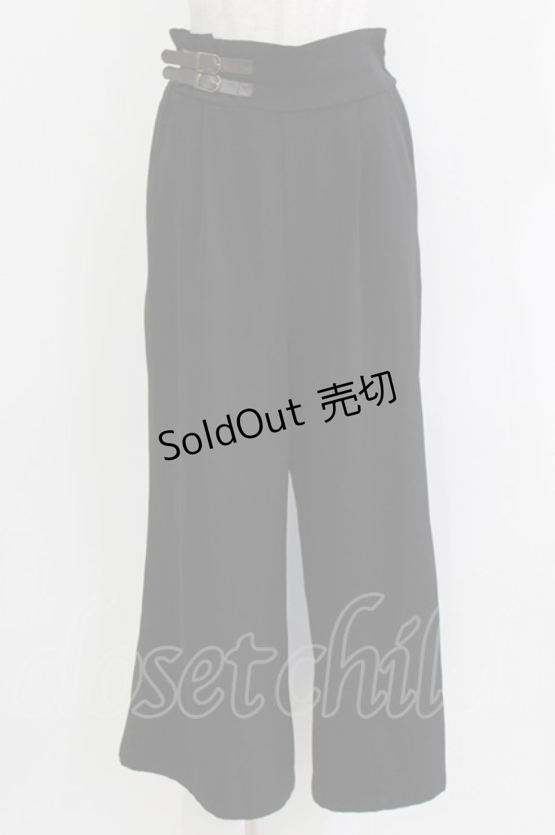 画像1: axes femme / ベルトデザインワイドパンツ M ブラック H-26-03-16-028-AX-PA-NS-ZH (1)