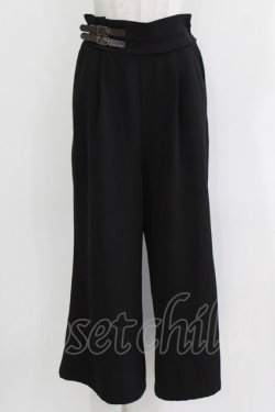 画像1: axes femme / ベルトデザインワイドパンツ M ブラック H-26-03-16-028-AX-PA-NS-ZH