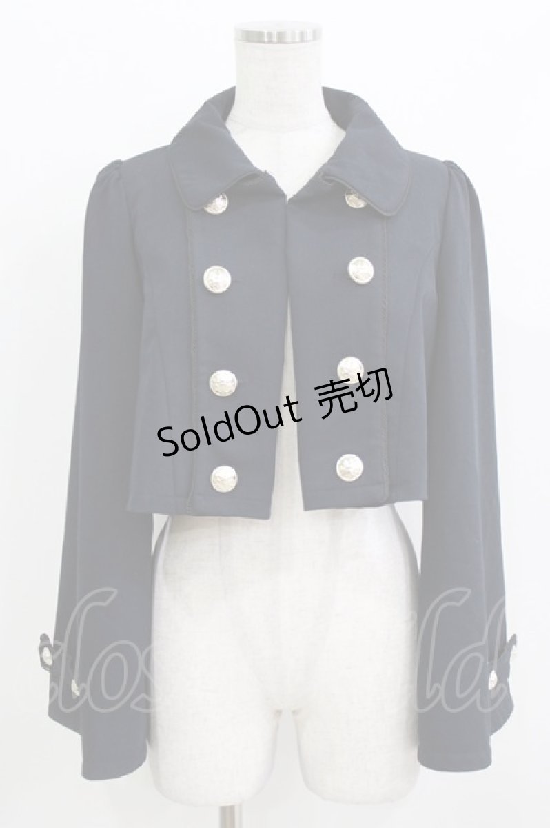 画像1: axes femme POETIQUE / ダブルリボンベルスリーブジャケット M ネイビー H-26-03-16-031-AX-TO-NS-ZH (1)