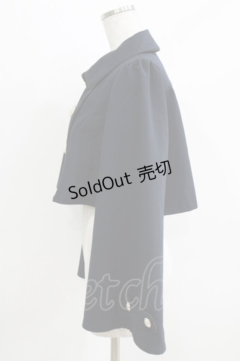 画像2: axes femme POETIQUE / ダブルリボンベルスリーブジャケット M ネイビー H-26-03-16-031-AX-TO-NS-ZH (2)