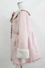 画像2: Pal elfy / ファー付きAラインコート Free ピンク H-26-03-16-032-0-CO-NS-ZH (2)