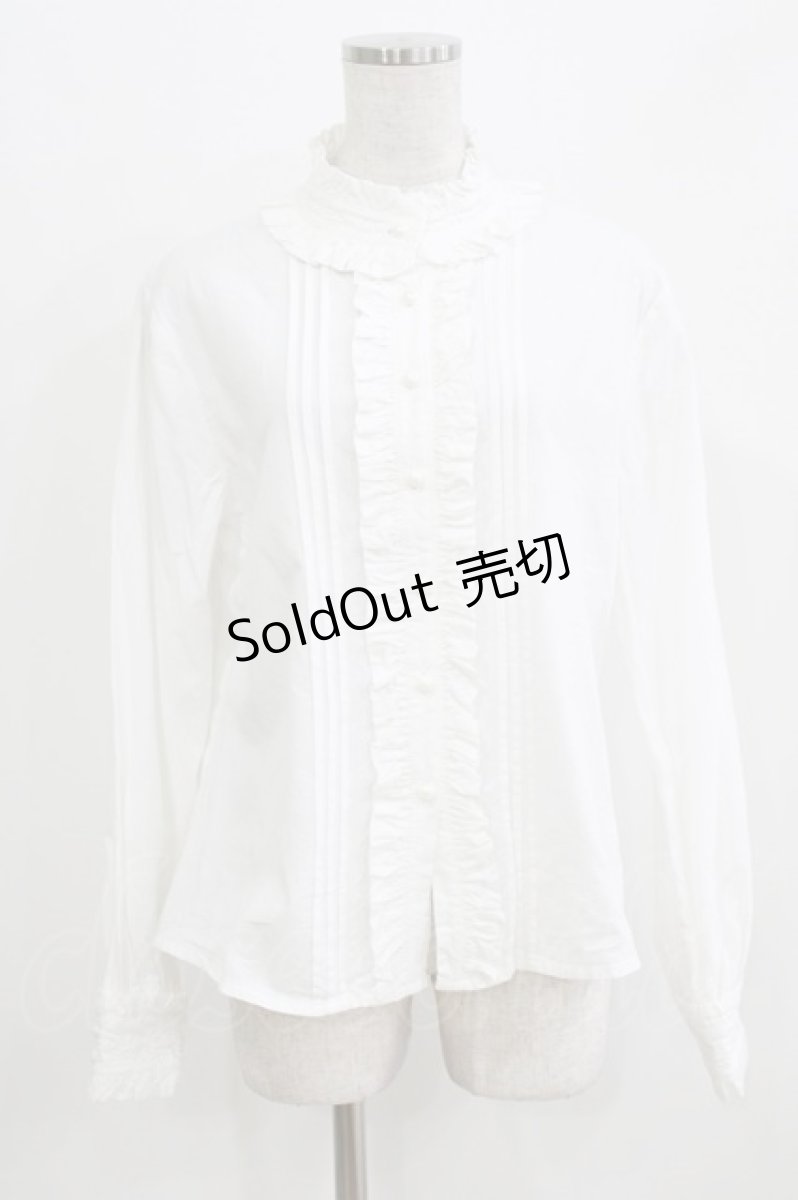 画像1: 幽三巷（海外ロリータブランド） / ドットブラウス XL 白 H-26-03-16-033-PU-BL-NS-ZH (1)