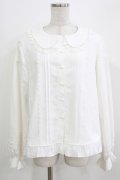 幽三巷（海外ロリータブランド） / 裏フリースフリルブラウス XL 白 H-26-03-16-034-PU-BL-NS-ZH