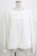 画像1: 幽三巷（海外ロリータブランド） / 裏フリースフリルブラウス XL 白 H-26-03-16-034-PU-BL-NS-ZH (1)