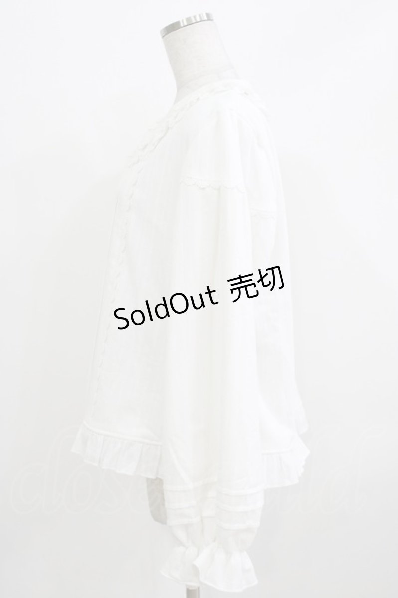 画像2: 幽三巷（海外ロリータブランド） / 裏フリースフリルブラウス XL 白 H-26-03-16-034-PU-BL-NS-ZH (2)