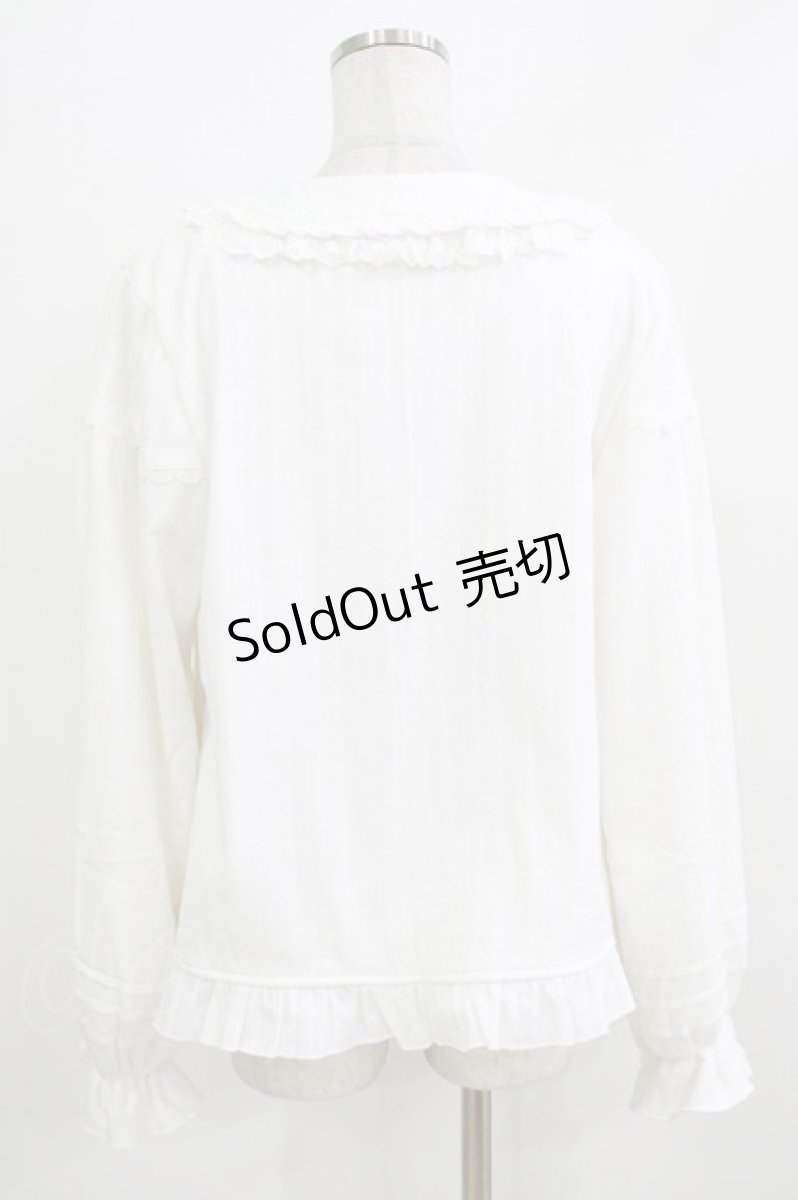 画像3: 幽三巷（海外ロリータブランド） / 裏フリースフリルブラウス XL 白 H-26-03-16-034-PU-BL-NS-ZH (3)