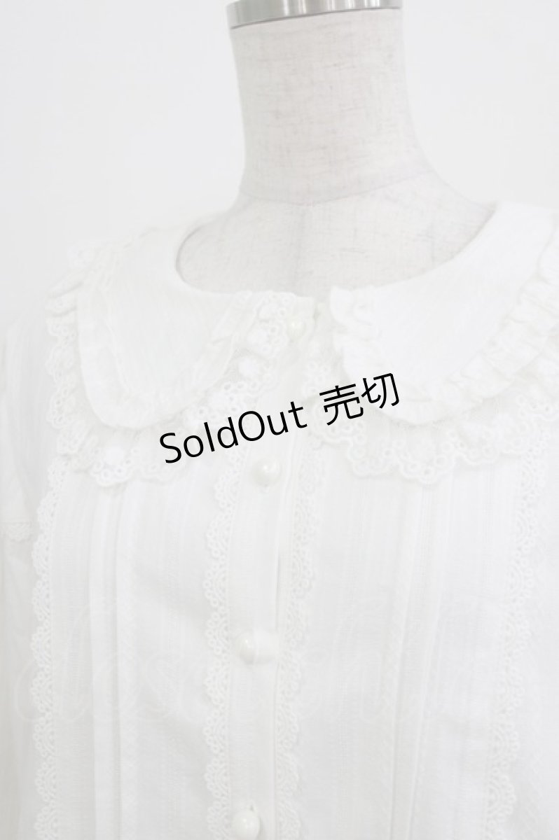 画像4: 幽三巷（海外ロリータブランド） / 裏フリースフリルブラウス XL 白 H-26-03-16-034-PU-BL-NS-ZH (4)