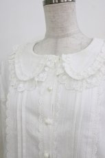 画像4: 幽三巷（海外ロリータブランド） / 裏フリースフリルブラウス XL 白 H-26-03-16-034-PU-BL-NS-ZH (4)