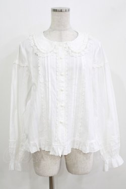 画像1: 幽三巷（海外ロリータブランド） / フリルブラウス L 白 H-26-03-16-035-PU-BL-NS-ZH