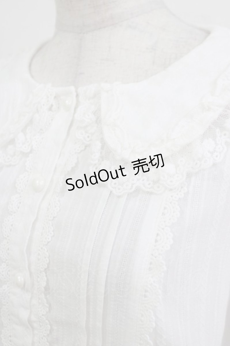 画像4: 幽三巷（海外ロリータブランド） / フリルブラウス L 白 H-26-03-16-035-PU-BL-NS-ZH (4)