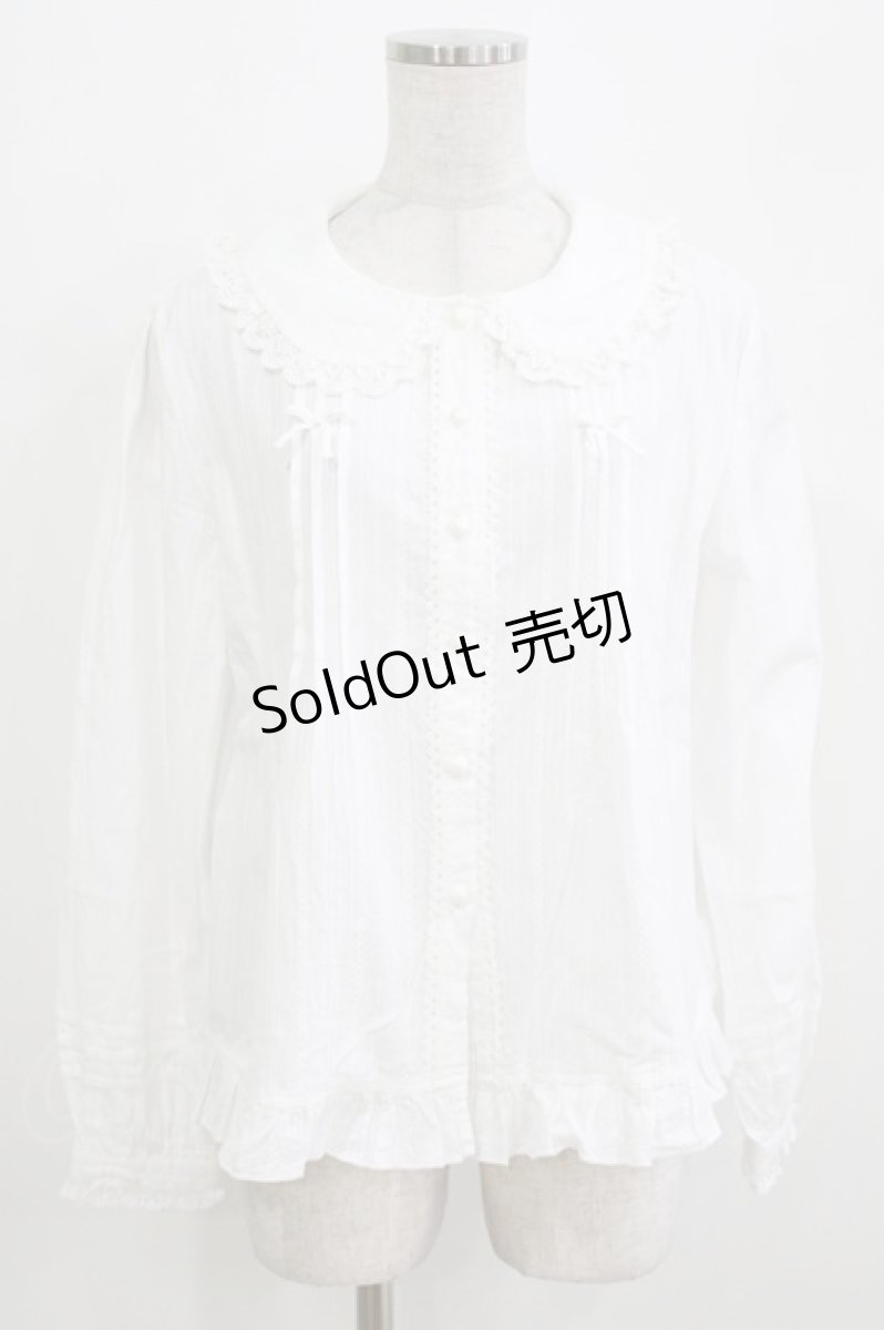 画像1: 幽三巷（海外ロリータブランド） / フリルブラウス XL 白 H-26-03-16-036-PU-BL-NS-ZH (1)