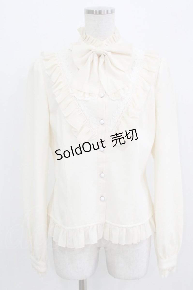 画像1: Lolitime（海外ロリータブランド） / 裏フリースフリルブラウス XL 生成り H-26-03-16-037-GO-BL-NS-ZH (1)