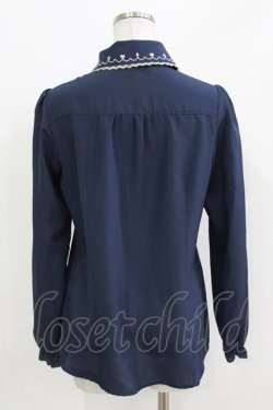 画像3: axes femme / トランプ刺繍ブラウス M ネイビー H-26-03-16-040-AX-BL-NS-ZH