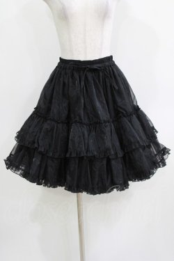 画像1: metamorphose / オーガンジーフリルパニエ Free ブラック H-26-03-16-041-ME-SK-NS-ZH